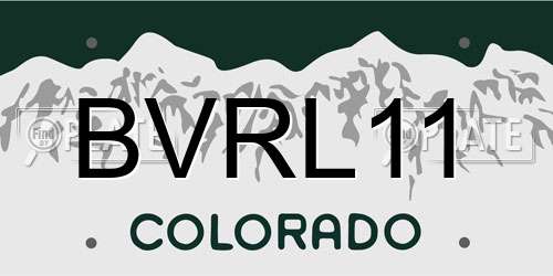 BVRL11 Colorado License Plate