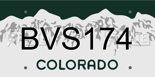 BVS174 Colorado License Plate