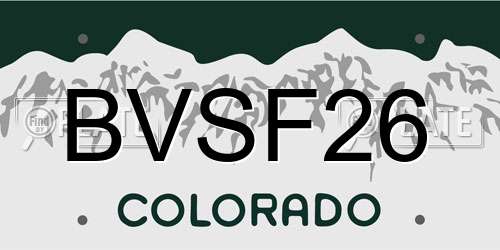 BVSF26 Colorado License Plate