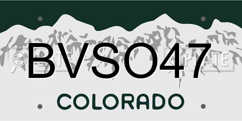 BVSO47 Colorado License Plate