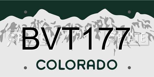 BVT177 Colorado License Plate