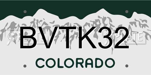 BVTK32 Colorado License Plate