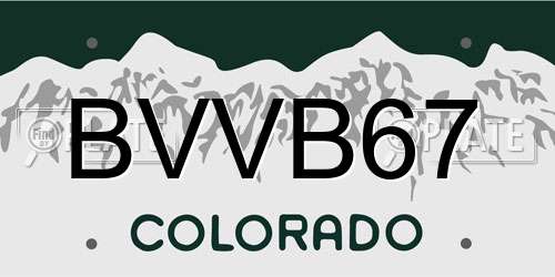 BVVB67 Colorado License Plate