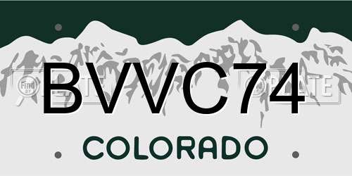 BVVC74 Colorado License Plate