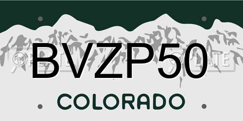 BVZP50 Colorado License Plate