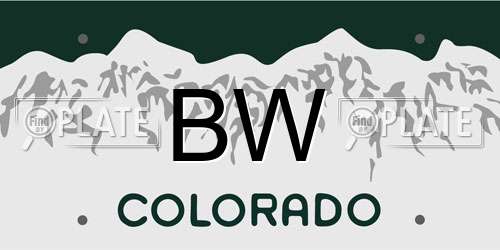 BW Colorado License Plate