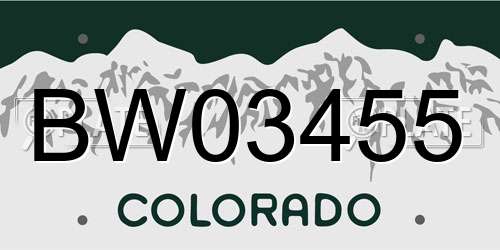 BW03455 Colorado License Plate