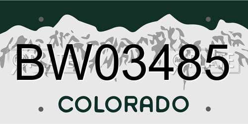 BW03485 Colorado License Plate