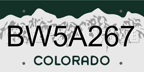 BW5A267 Colorado License Plate