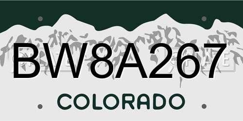 BW8A267 Colorado License Plate