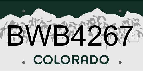 BWB4267 Colorado License Plate