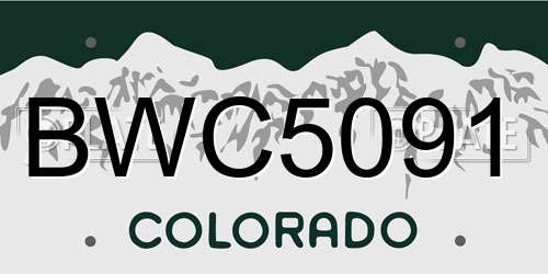BWC5091 Colorado License Plate