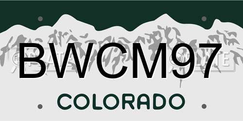 BWCM97 Colorado License Plate