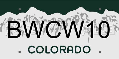 BWCW10 Colorado License Plate