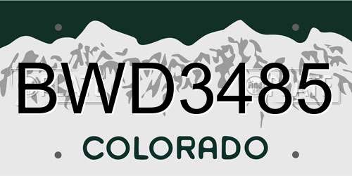 BWD3485 Colorado License Plate