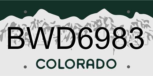 BWD6983 Colorado License Plate