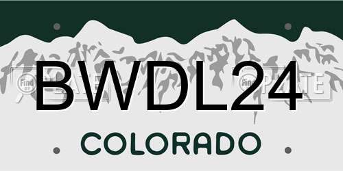 BWDL24 Colorado License Plate