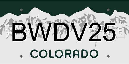 BWDV25 Colorado License Plate