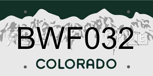 BWF032 Colorado License Plate