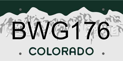 BWG176 Colorado License Plate