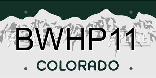 BWHP11 Colorado License Plate