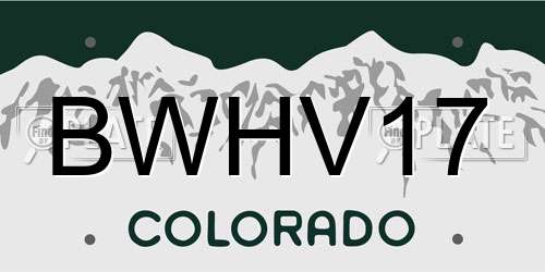 BWHV17 Colorado License Plate