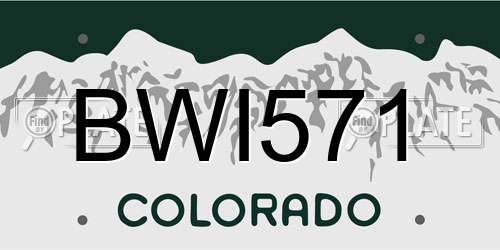 BWI571 Colorado License Plate