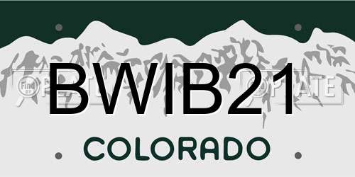 BWIB21 Colorado License Plate