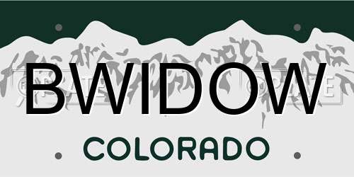 BWIDOW Colorado License Plate