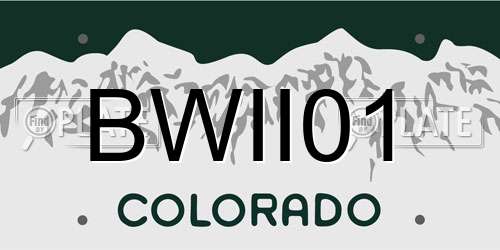 BWII01 Colorado License Plate