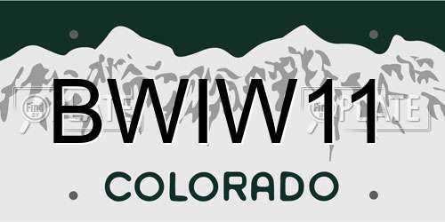 BWIW11 Colorado License Plate