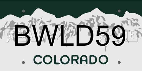 BWLD59 Colorado License Plate