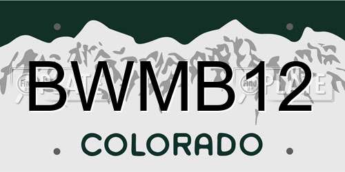 BWMB12 Colorado License Plate