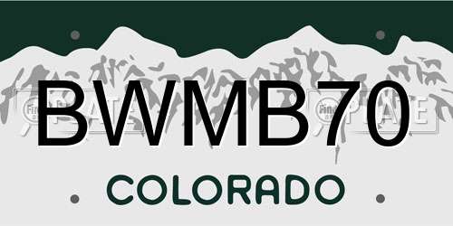 BWMB70 Colorado License Plate