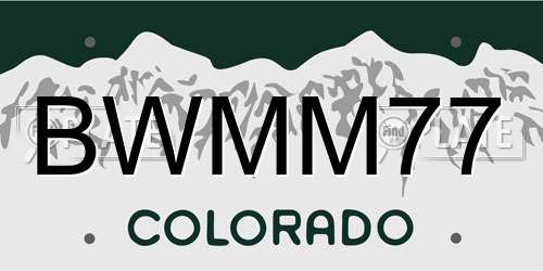 BWMM77 Colorado License Plate
