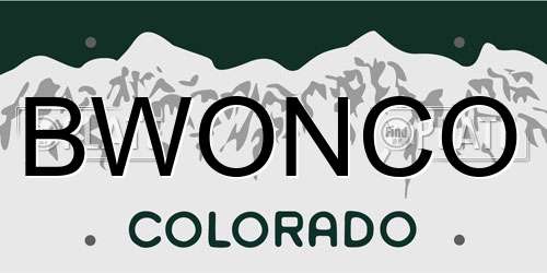 BWONCO Colorado License Plate