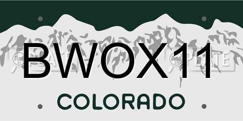 BWOX11 Colorado License Plate