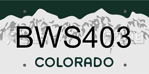 BWS403 Colorado License Plate