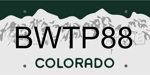 BWTP88 Colorado License Plate