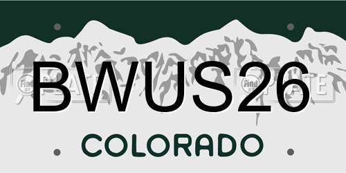 BWUS26 Colorado License Plate