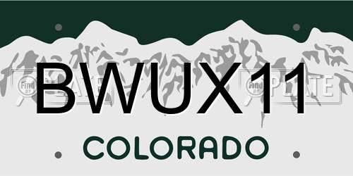 BWUX11 Colorado License Plate