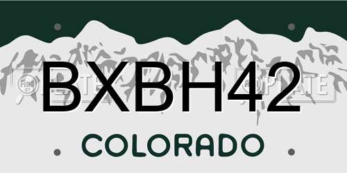 BXBH42 Colorado License Plate