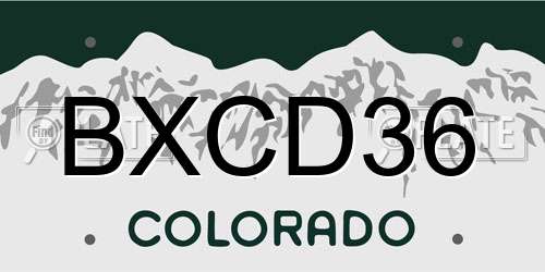 BXCD36 Colorado License Plate