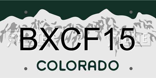 BXCF15 Colorado License Plate