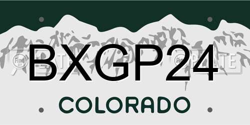 BXGP24 Colorado License Plate