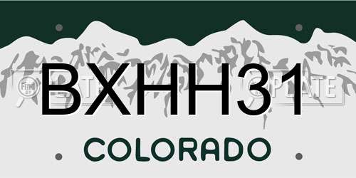 BXHH31 Colorado License Plate
