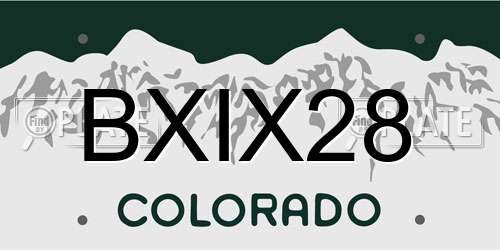 BXIX28 Colorado License Plate