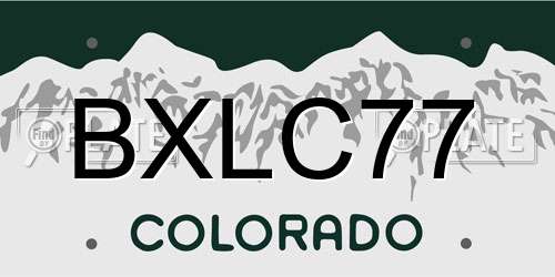 BXLC77 Colorado License Plate