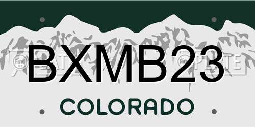 BXMB23 Colorado License Plate