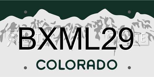 BXML29 Colorado License Plate